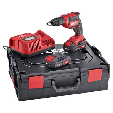 FLEX DW 45 18.0-EC/2.5 Set Akkus gipszkarton csavarbehajtó L-BOXX (2x2,5Ah/18V) (467.146)