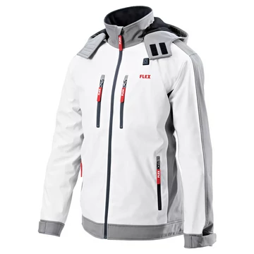 FLEX TJ WHITE 10.8/18.0 S LADY Akkus fűthető NŐI soft-shell kabát (S) (10,8V/18V)