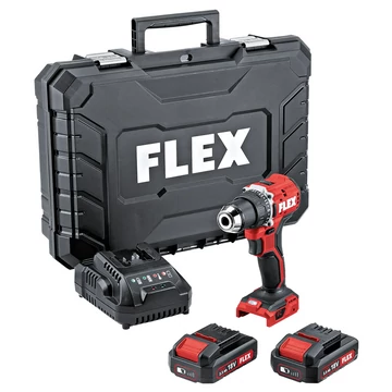 FLEX DD 2G 18.0 EC LD/2.5 SET Akkus fúró-csavarozó szénkefementes, kofferben (2x2,5Ah/18V) (519.049)