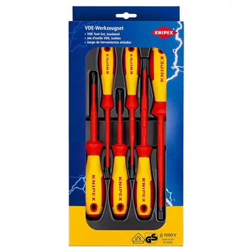 KNIPEX VDE Csavarhúzó készlet, egyhornyú, Phillips 6db-os (00 20 12 V02)