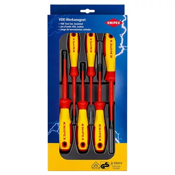 KNIPEX VDE Csavarhúzó készlet egyhornyú/Phillips/Pozidriv 6db-os (002012V04)