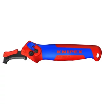 KNIPEX Racsnis kábelvágó kés csúszósaruval, cserélhető pengével, 146mm (1650145SB)