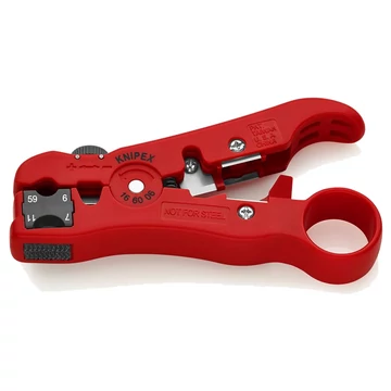 KNIPEX Huzalcsupaszító szerszám koaxiális és adatkábelekhez, 125mm (16 60 06 SB)