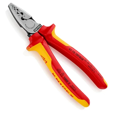 KNIPEX Érvéghüvely fogó SZIGETELT 180mm (97 78 180)