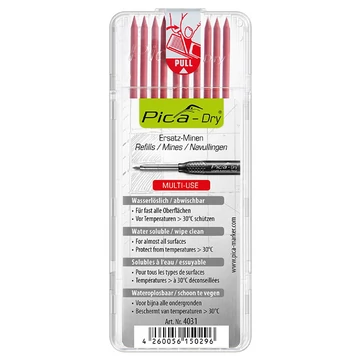 PICA DRY Jelölőmarker betét, letörölhető 2,8x125mm 10db (Piros) (4031)