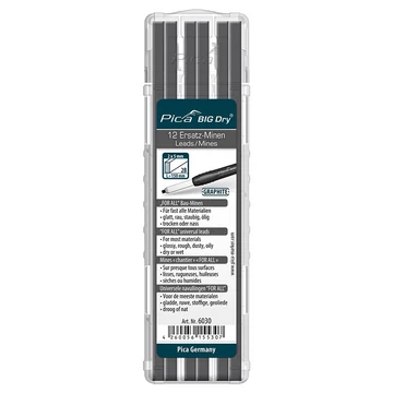 PICA BIG DRY Jelölőmarker betét, 2B grafit 2x5/150mm 12db (Szürke) (6030)