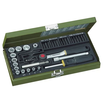 PROXXON Dugókulcs -és bitkészlet 1/4&quot;, 4-14mm, 39db-os