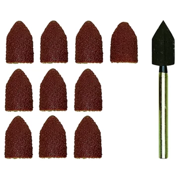 PROXXON Köszörűkorong csiszolótüskével , kúp alakú, P80-P150, 9mm (10db/csomag)