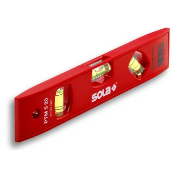 SOLA PTM 5 Mágneses vízmérték 200mm [Piros] (PTM 5 20) (01430601)