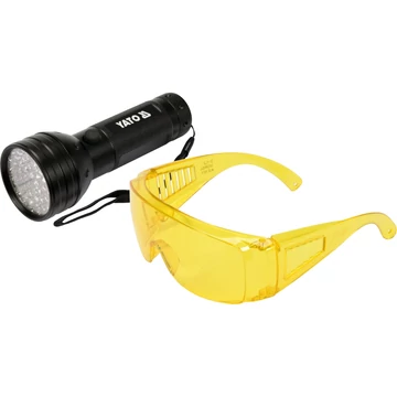 YATO Elemes UV zseblámpa + szemüveg (3xAA) (YT-08581)