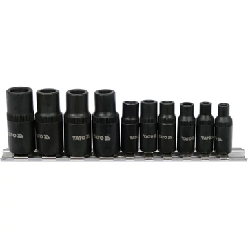 YATO Menetfúró dugókulcs adapter készlet 1/4&quot; 3/8&quot; 1-8mm 10db-os (YT-29280)