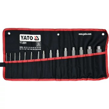 YATO Bőrlyukasztó készlet 15 részes (2-22mm) (YT-3591)