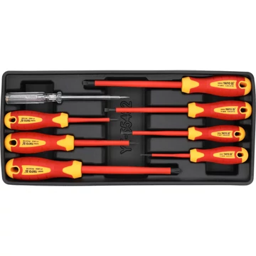 YATO Csavarhúzó készlet 8 részes 1000 V-ig szigetelt (fiókbetét)