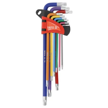 YATO Torx kulcskészlet, színezett, hosszított 9 részes (T10-T50) (YT-05636)