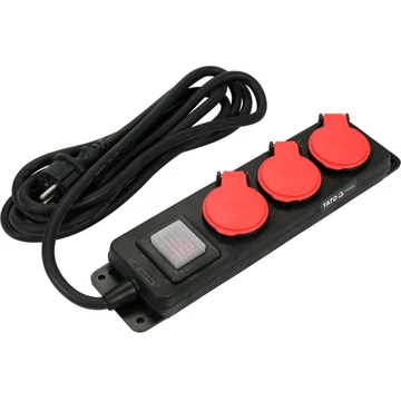 YATO 3 kimenetes hosszabbító kábel/elosztó 3m, 3500W, földeléssel, IP44 (YT-81240)