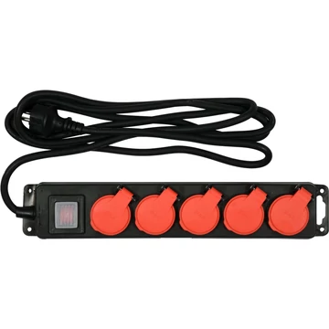 YATO 5 kimenetes hosszabbító kábel/elosztó 3m, 3500W, földeléssel, IP44 (YT-81242)