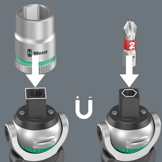 WERA 8009 Zyklop Pocket Set 2 Rögzítő készlet 18 részes