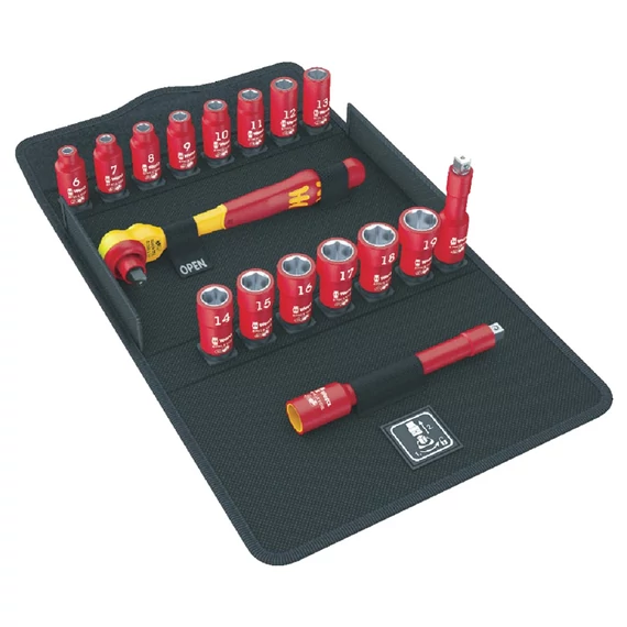 WERA 8100 SB VDE Zyklop Szigetelt dugókulcs készlet 17 részes, 3/8
