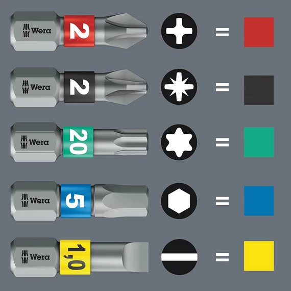 WERA Kraftform Kompakt Stubby magazine RA 1 Racsnis, marokcsavarhúzó bitkészlettel, 1/4