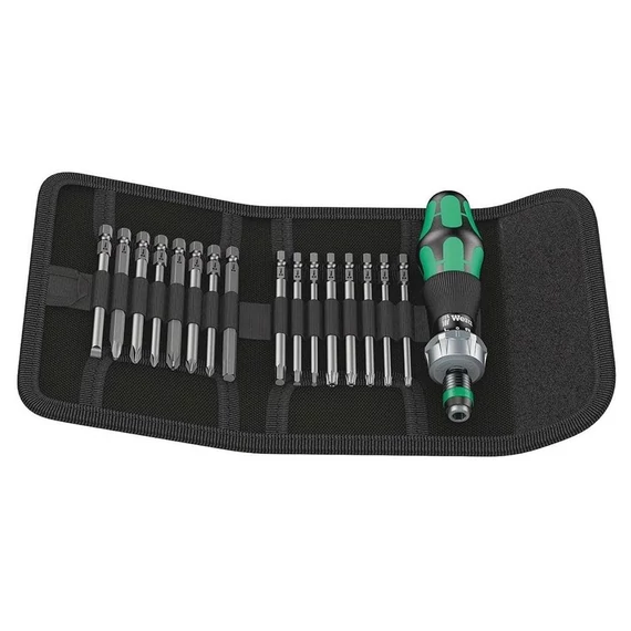 WERA Kraftform Kompakt 60 RA Bitkészlet nyéllel, racsnis, hosszított, 1/4