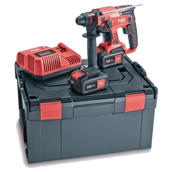 FLEX CHE 18.0-EC/5,0Ah Akkus fúrókalapács SDS-Plus, L-BOXX (2x5,0Ah/18V) (461.768)