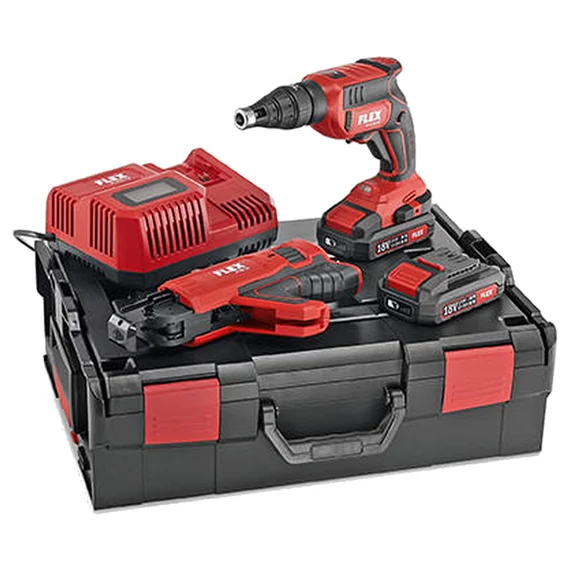FLEX DW 45 18.0-EC M/2.5 Set Akkus gipszkarton csavarbehajtó csavaradagolóval (2x2,5Ah/18V)