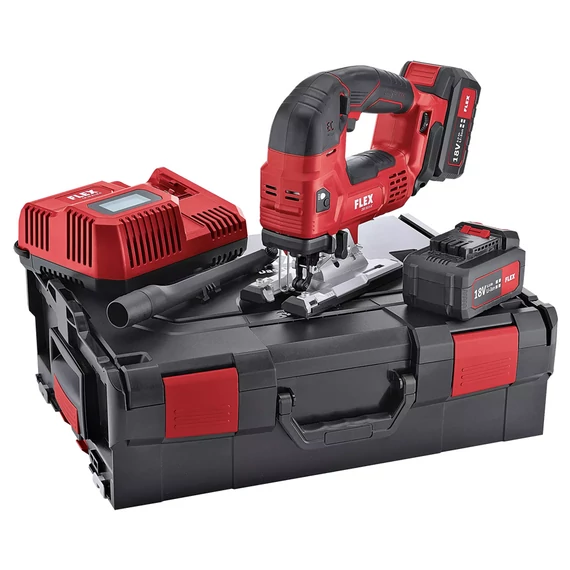 FLEX JSB 18.0-EC/5.0 Set Akkus szúrófűrész szénkefementes, L-BOXX (2x5,0Ah/18V) (489.786)