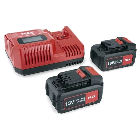 FLEX P-SET 55 R Akkumulátor csomag + töltő (2x5,0Ah/18V) (491.349)