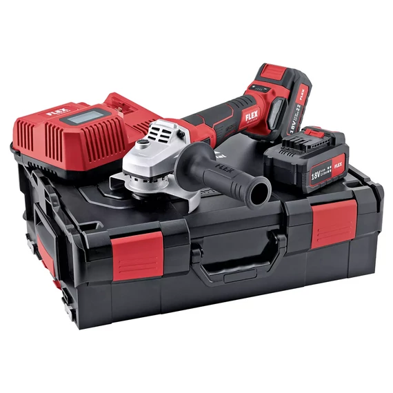 FLEX LBE 125 18.0-EC/5.0 Set Akkus sarokcsiszoló fordulatszabályzós, L-BOXX (2x5,0Ah/18V) (499.323)