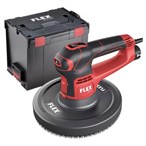 FLEX GCE 6-EC KIT MH-R Rövidszárú falcsiszoló csapott élszegmensű, L-BOXX (600W/225mm) (504.122)