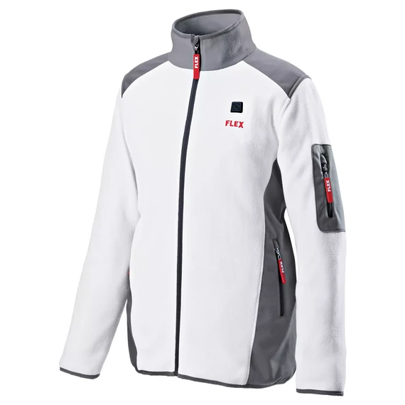 FLEX TF WHITE XXL MEN Akkus fűthető gyapjú polár pulóver (XXL) (10,8V/18V) (Akku és töltő nélkül!)