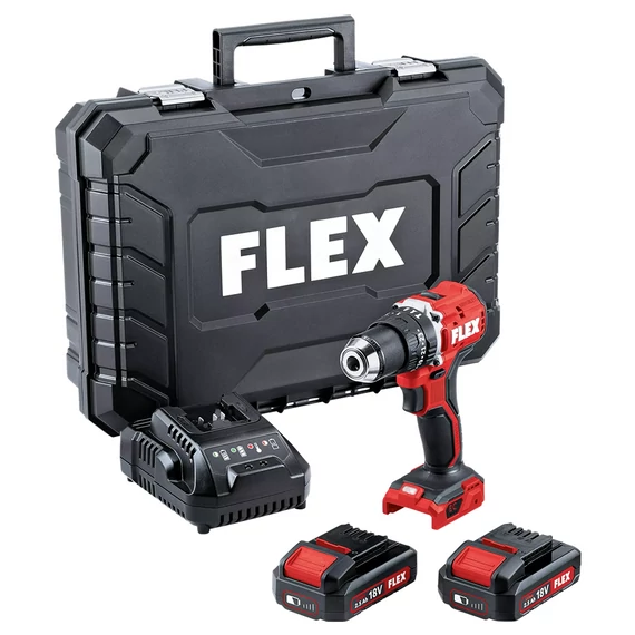 FLEX PD 2G 18.0 EC LD/2.5 SET Akkus ütvefúró-csavarozó szénkefementes, kofferben (2x2,5Ah/18V)