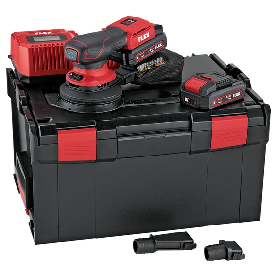 FLEX ORE 2-125 18-EC/2.5 SET Akkus excentercsiszoló, L-BOXX (2x2,5Ah/18V) (532.083)