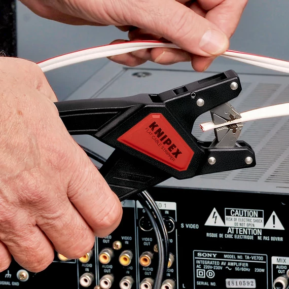 KNIPEX Automatikus szalagkábel-csupaszító fogó, 0,75-2,5mm2, 180mm (12 64 180)