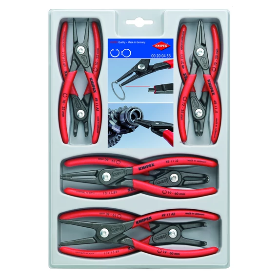 KNIPEX Precíziós Seeger-gyűrű fogó készlet 8db-os (00 20 04 SB)