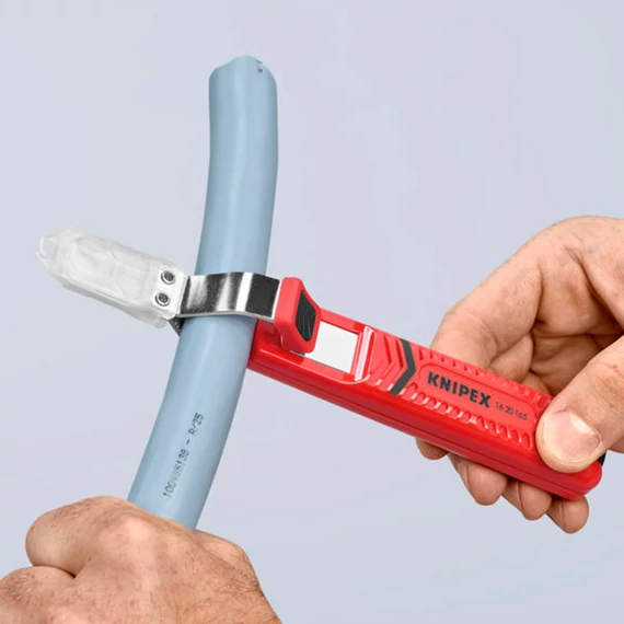 KNIPEX Kábel csupaszító (blankoló) kés, kampós pengével 165mm (16 20 165 SB)
