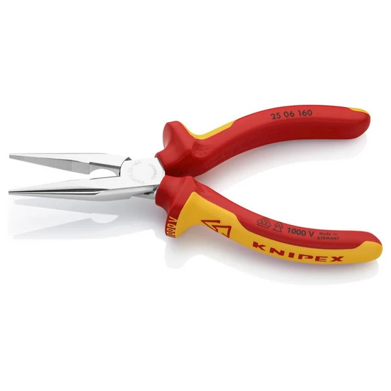 KNIPEX SZIGETELT Telefon (rádió) fogó egyenes 160mm (25 06 160)