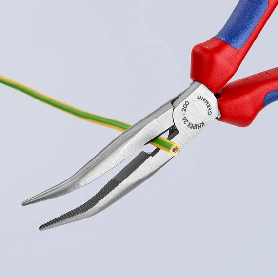 KNIPEX Fél-kerek csőrű fogó vágóéllel (gólyacsőr fogó) 200mm (26 22 200)