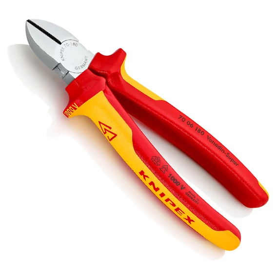 KNIPEX SZIGETELT Oldalcsípő fogó 180mm (70 06 180)