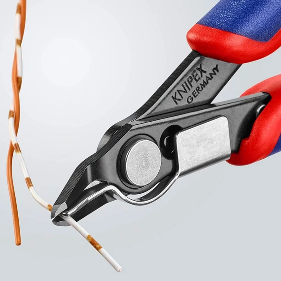 KNIPEX Electronic Super Knips Oldalcsípőfogó barnított, keskeny fej 125mm (78 41 125)