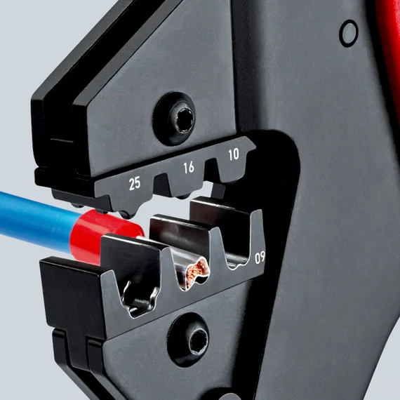 KNIPEX Krimpelő-rendszerfogó cserélhető krimp profilokhoz (betét nélkül) 200mm (97 43 200 A)
