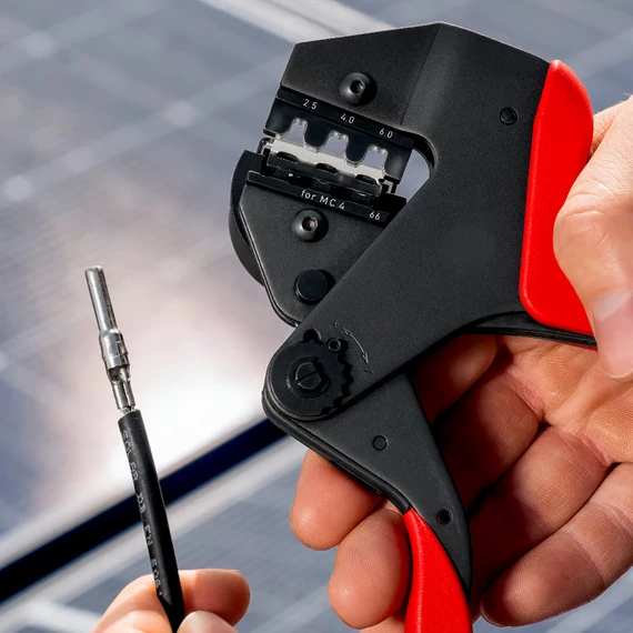 KNIPEX Krimpelő-rendszerfogó cserélhető krimp profilokhoz, 4-10mm2, 200mm (97 43 66 EVO)