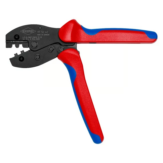 KNIPEX PreciForce Krimpelő fogó MC4/MC4 EVO 2 csatlakozókhoz, 4-6mm2, AWG12-10, 220mm (97 52 42)