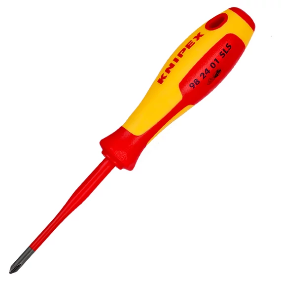 KNIPEX VDE Csavarhúzó kereszthornyos csavarokhoz, Phillips, 187mm (98 24 01 SLS)
