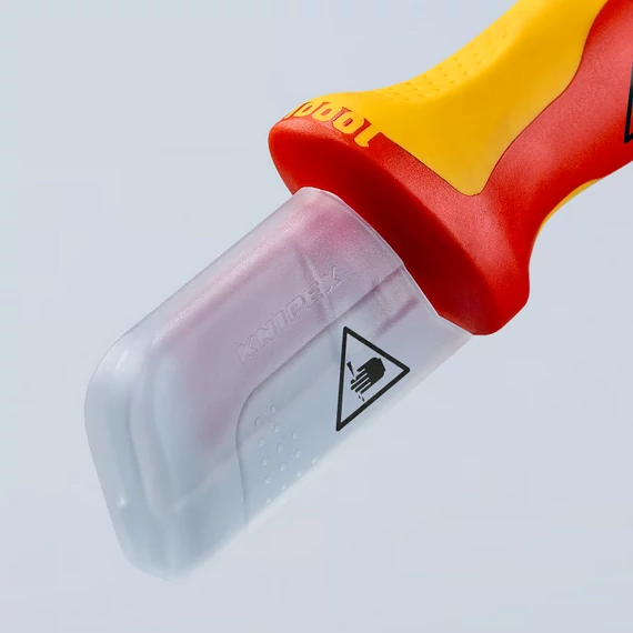 KNIPEX Kábelcsupaszító kés csúszósaruval VDE 180mm (98 55 SB)