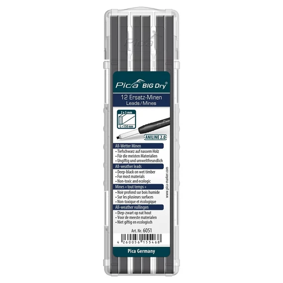PICA BIG DRY Jelölőmarker betét, speciális grafit 2x5mm, 150mm (12db/csomag) (6051)