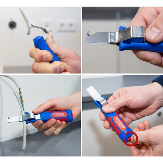 WEICON Kábelvágó kés kampós pengével, 4-28mm, 185mm (10012844)