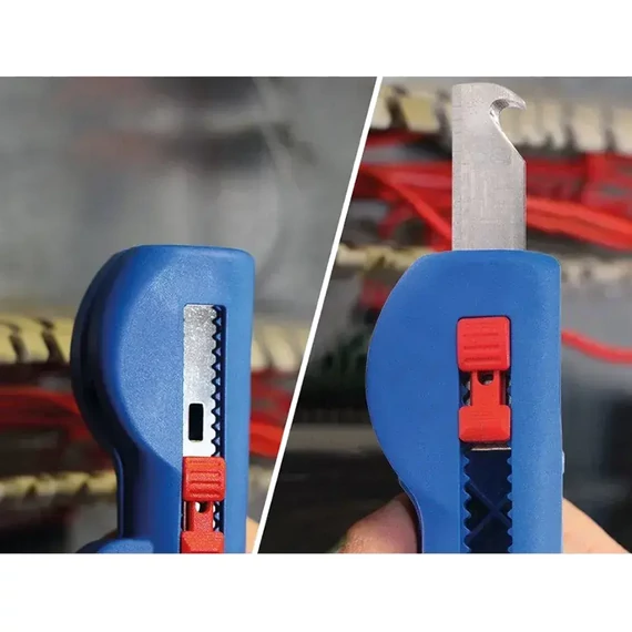 WEICON No.16 Quadro Kábel csupaszoló/vezeték blankoló 4 funkciós Solingen pengével 8-13mm, 125mm