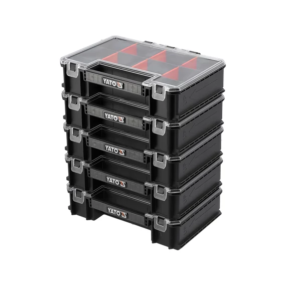 YATO Toolbox Szerszámosláda moduláris + 5db rendszerező 240x450x320mm (YT-09163)