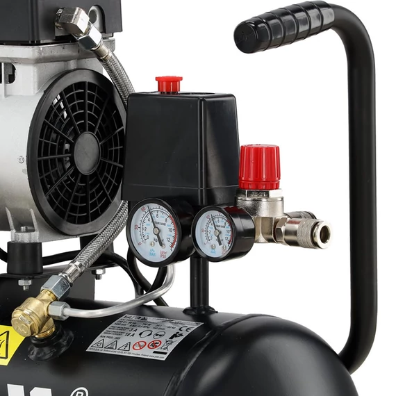 YATO Kompresszor, csendes, olajmentes, 24l, 8bar, IPX0, 750W/230V